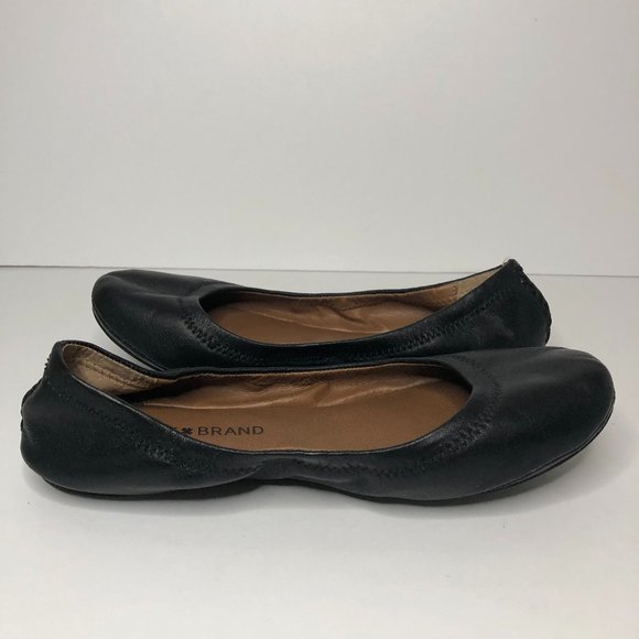 Lucky Brand Comfy Black Leather Emmie Ballet Flats Feminine Classic Trending - Picture 7 of 10